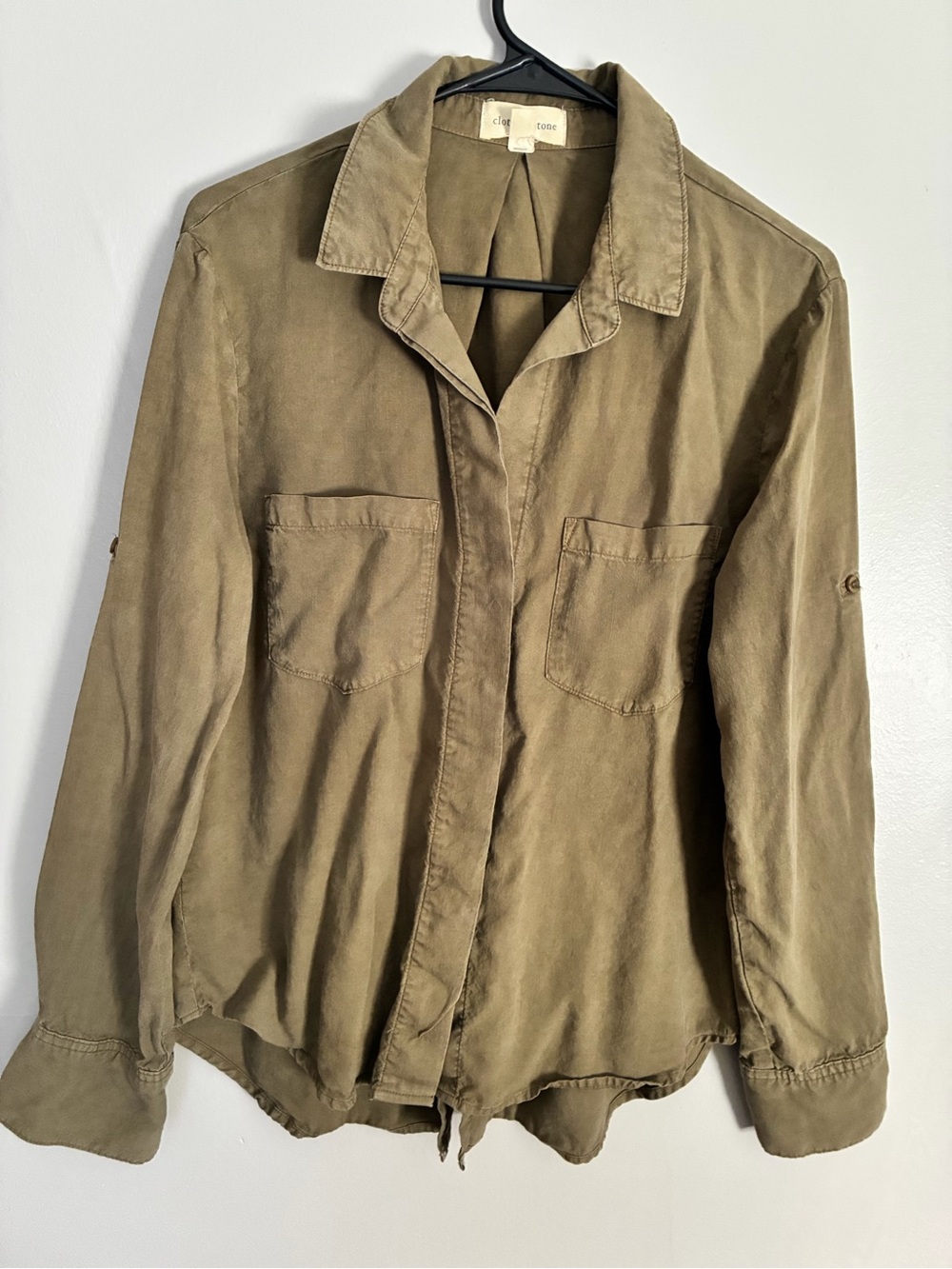 cloth & stone earthy brown long sleeve 100% tencel-lyocell
